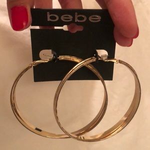 Bebe Gold Hoop Earrings